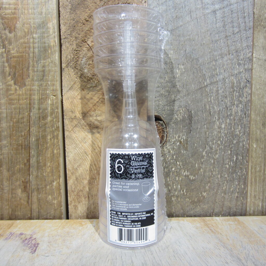 PLASTIC WINE GLASSES 6PK