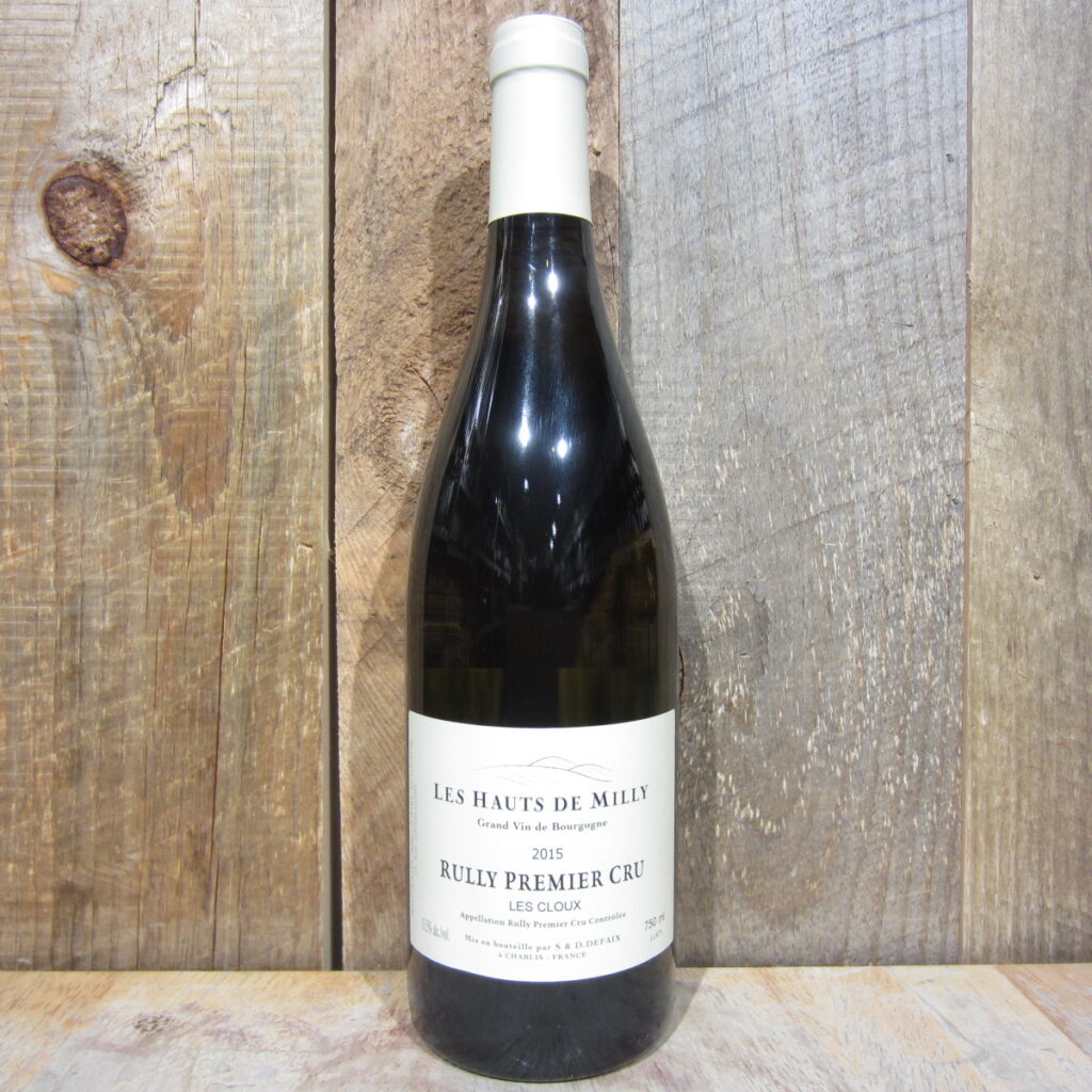 BERNARD DEFAIX LES HAUTS DE MILLY RULLY BLANC 1ER CRU LES CLOUX 2015 750ML BERNARD DEFAIX LES HAUTS DE MILLY RULLY BLANC 1ER CRU LES CLOUX 2015 750ML