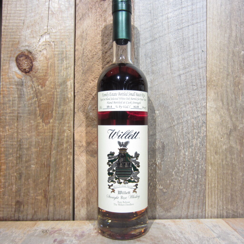 WILLETT 4YR STRAIGHT RYE WHISKEY 112.8 PROOF 750ML