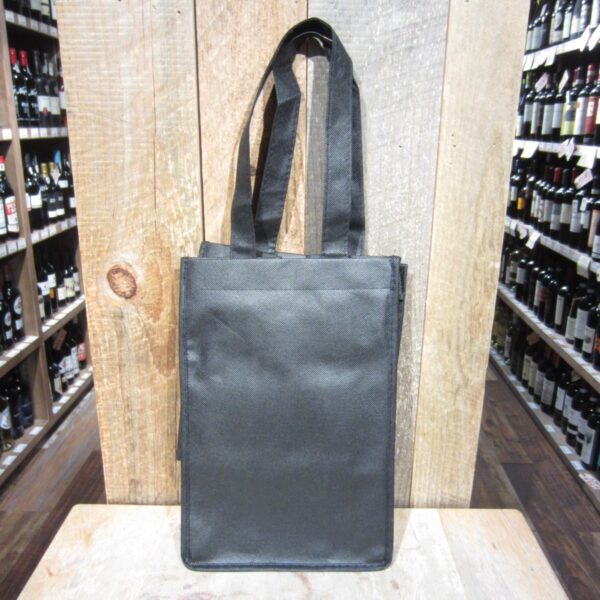 4 BOTTLE WOVEN REUSABLE BLACK TOTE BAG e1573264548554