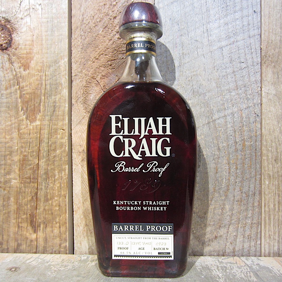 Elijah Craig Bourbon Barrel Proof 13yr Batch C923 750ml Oak and Barrel